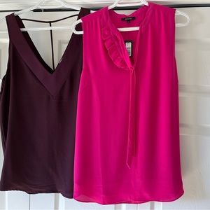 2 sleeveless blouses. One is brand new